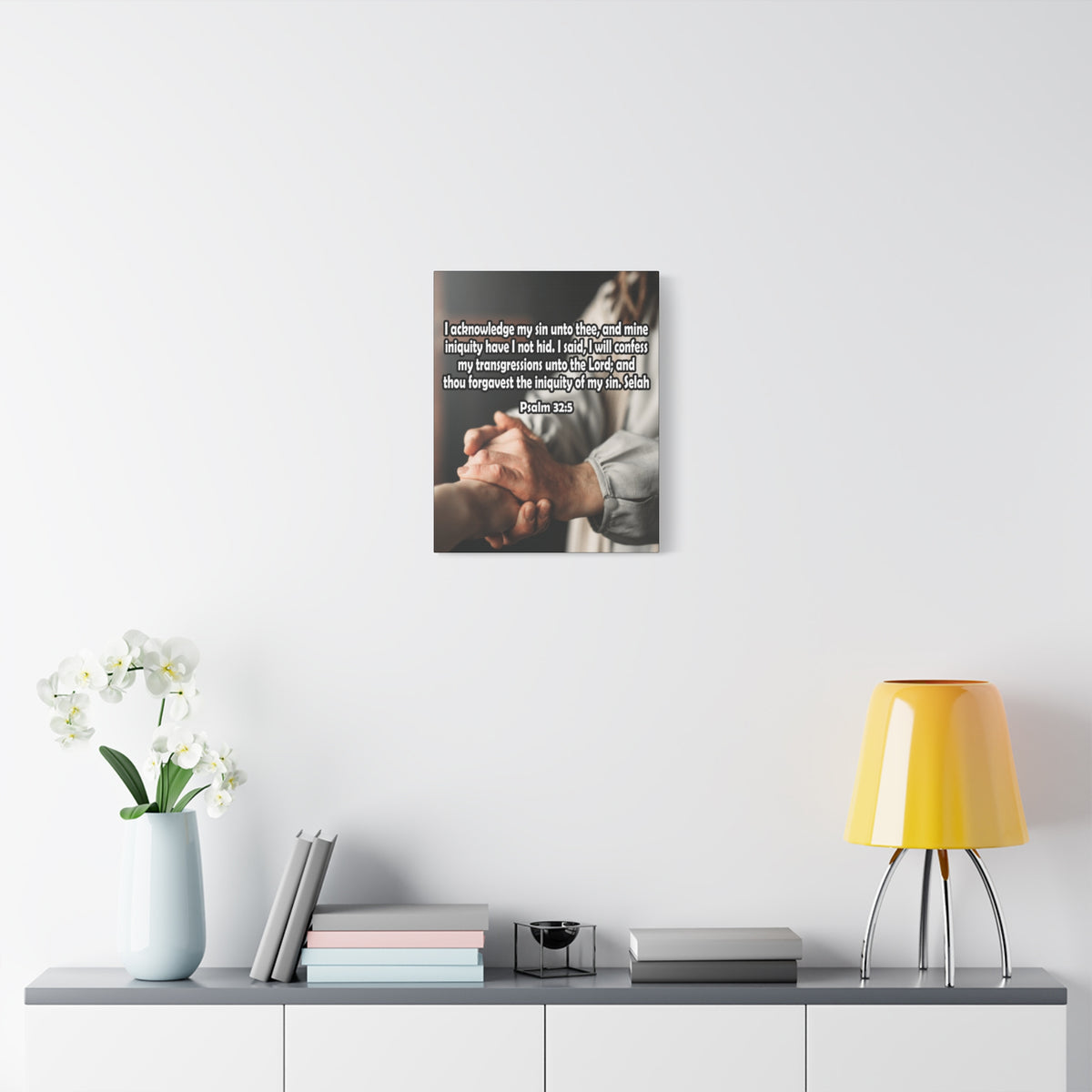 Bible Verse Canvas I Acknowledge My Sin Psalm 32:5 Christian Home Decor Scripture Art-Express Your Love Gifts