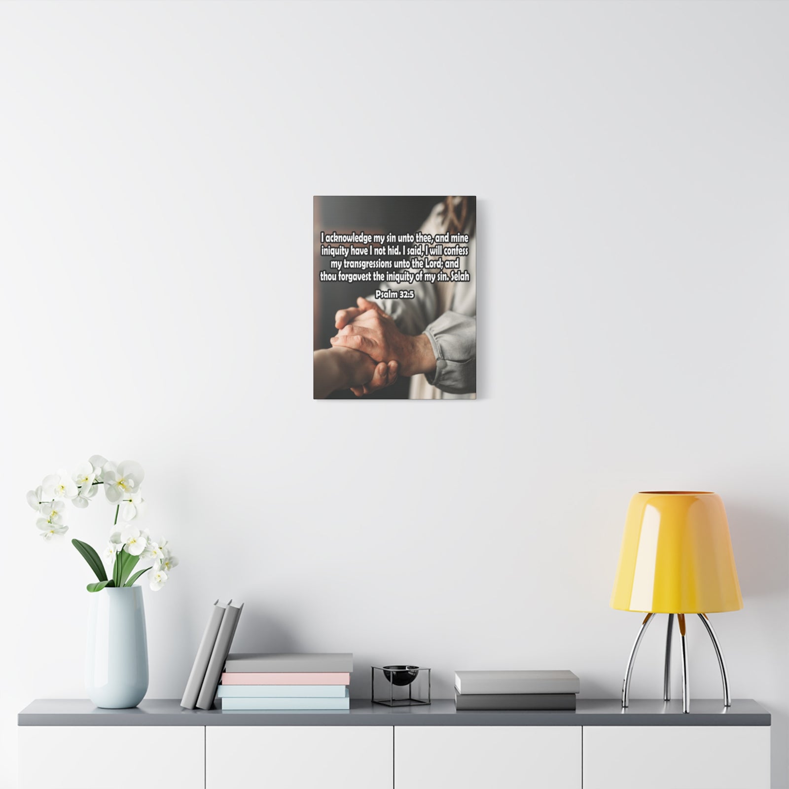 Bible Verse Canvas I Acknowledge My Sin Psalm 32:5 Christian Home Decor Scripture Art-Express Your Love Gifts