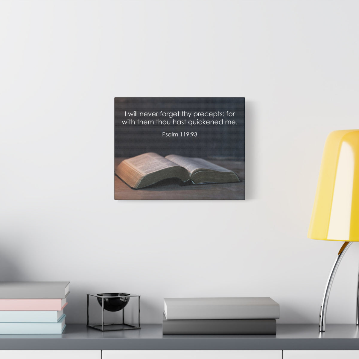 Bible Verse Canvas Never Forget Thy Precepts Psalm 119:93 Christian Home Décor Wall Art Scripture Ready to Hang Faith Print-Express Your Love Gifts