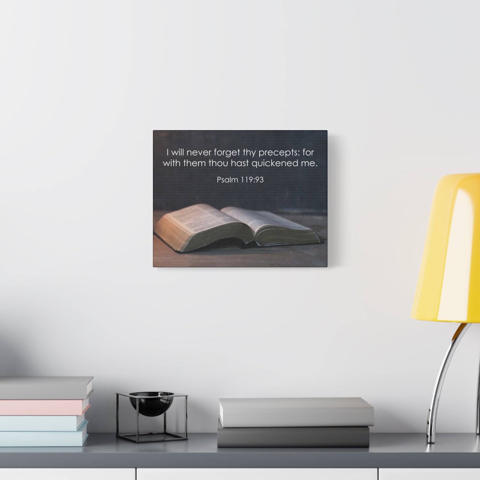 Bible Verse Canvas Never Forget Thy Precepts Psalm 119:93 Christian Home Décor Wall Art Scripture Ready to Hang Faith Print-Express Your Love Gifts
