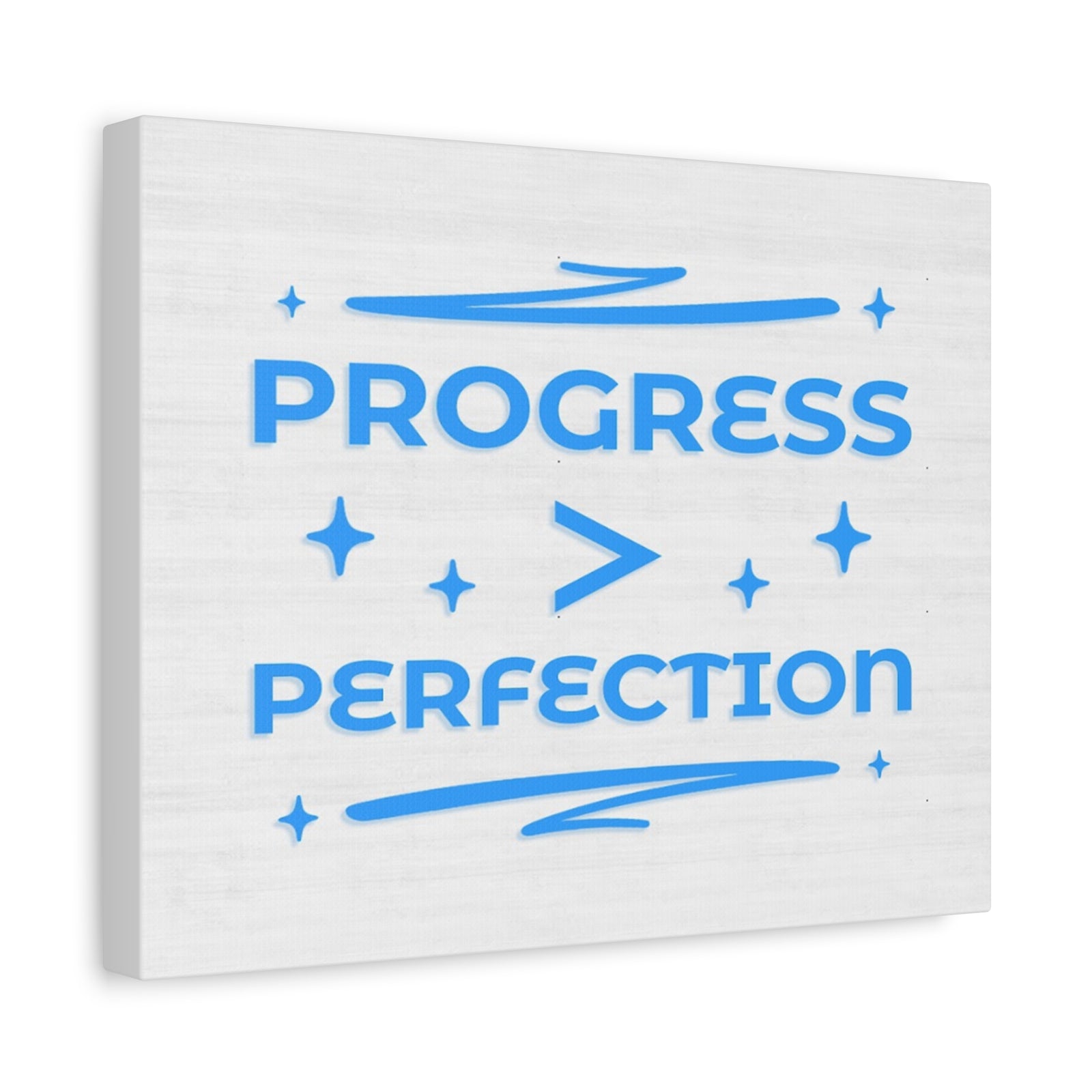 Progress > Perfection Inspirational Motivational Quote Canvas Wall Art for Home Decor Ready-to-Hang-Express Your Love Gifts