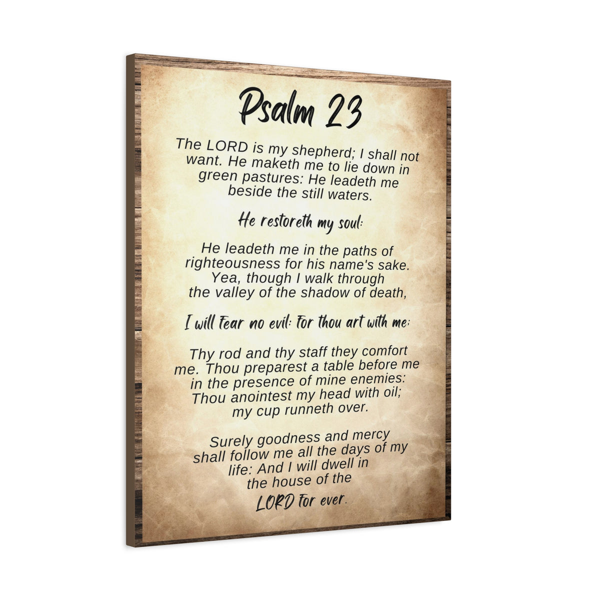Scripture Walls The Lord Is My Shepherd Psalm 23 Bible Verse Canvas Christian Wall Art Ready to Hang-Express Your Love Gifts