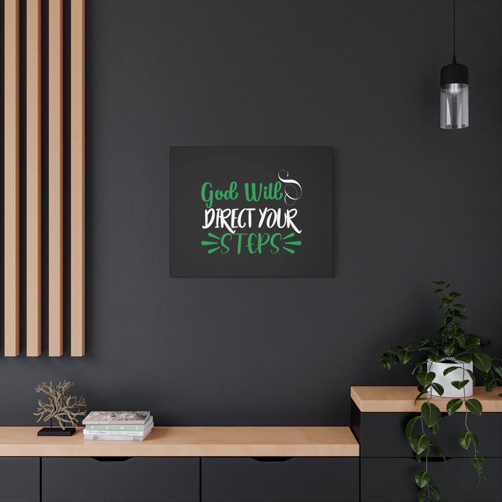 Scripture Canvas God Will Direct Your Steps Psalm 32:8 Christian Wall Art Bible Verse Print Ready to Hang-Express Your Love Gifts