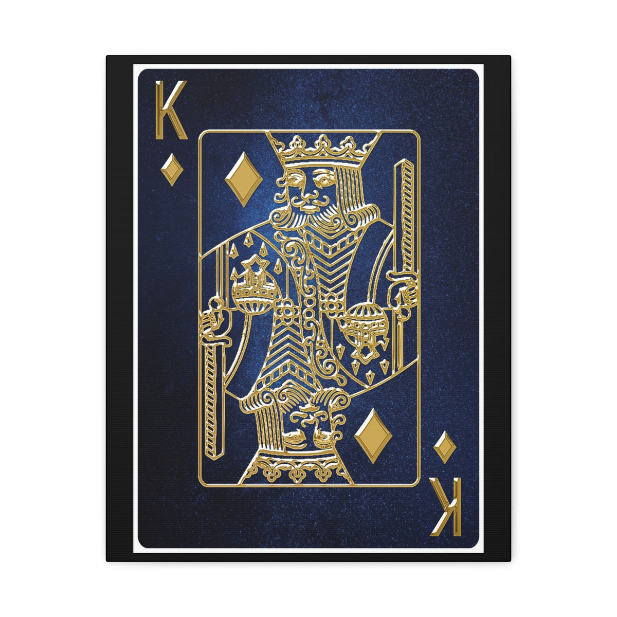 King Of Diamonds Space Background Playing Card Canvas Wall Art for Home Decor Ready-to-Hang-Express Your Love Gifts