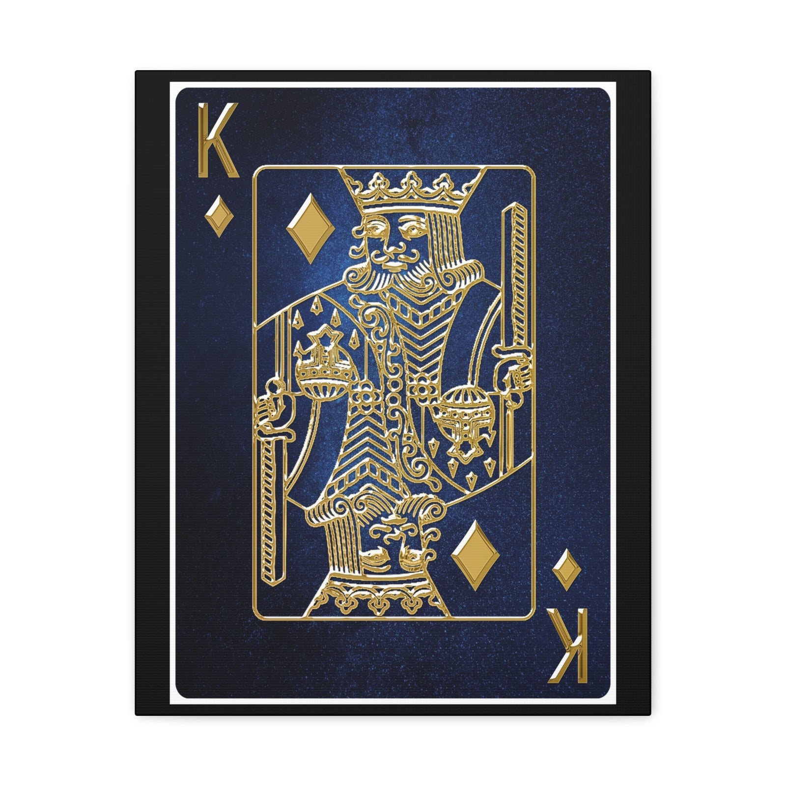 King Of Diamonds Space Background Playing Card Canvas Wall Art for Home Decor Ready-to-Hang-Express Your Love Gifts