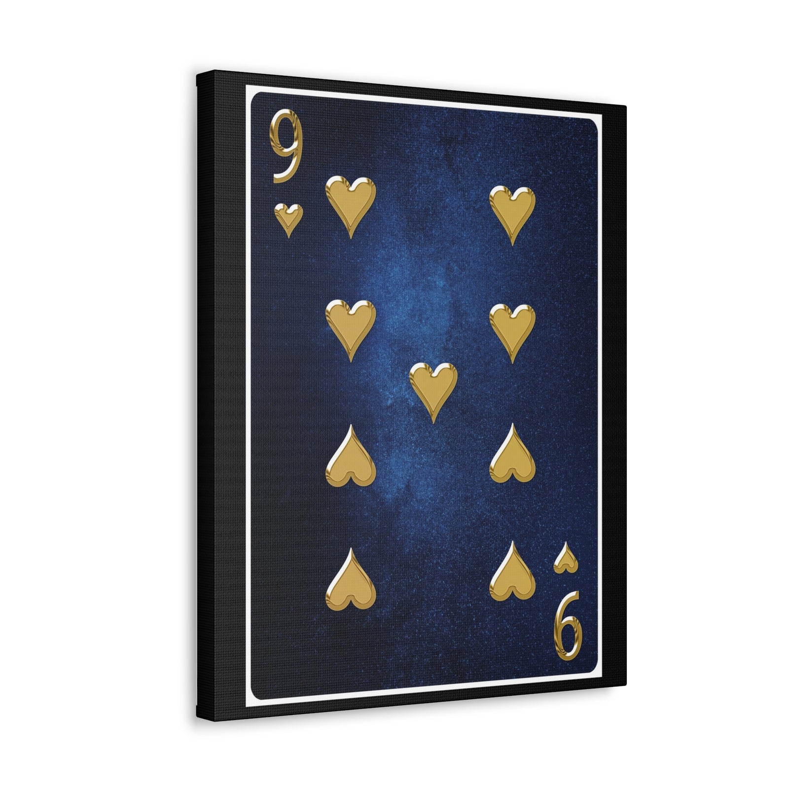 Nine Of Hearts Space Background Playing Card Canvas Wall Art for Home Decor Ready-to-Hang-Express Your Love Gifts