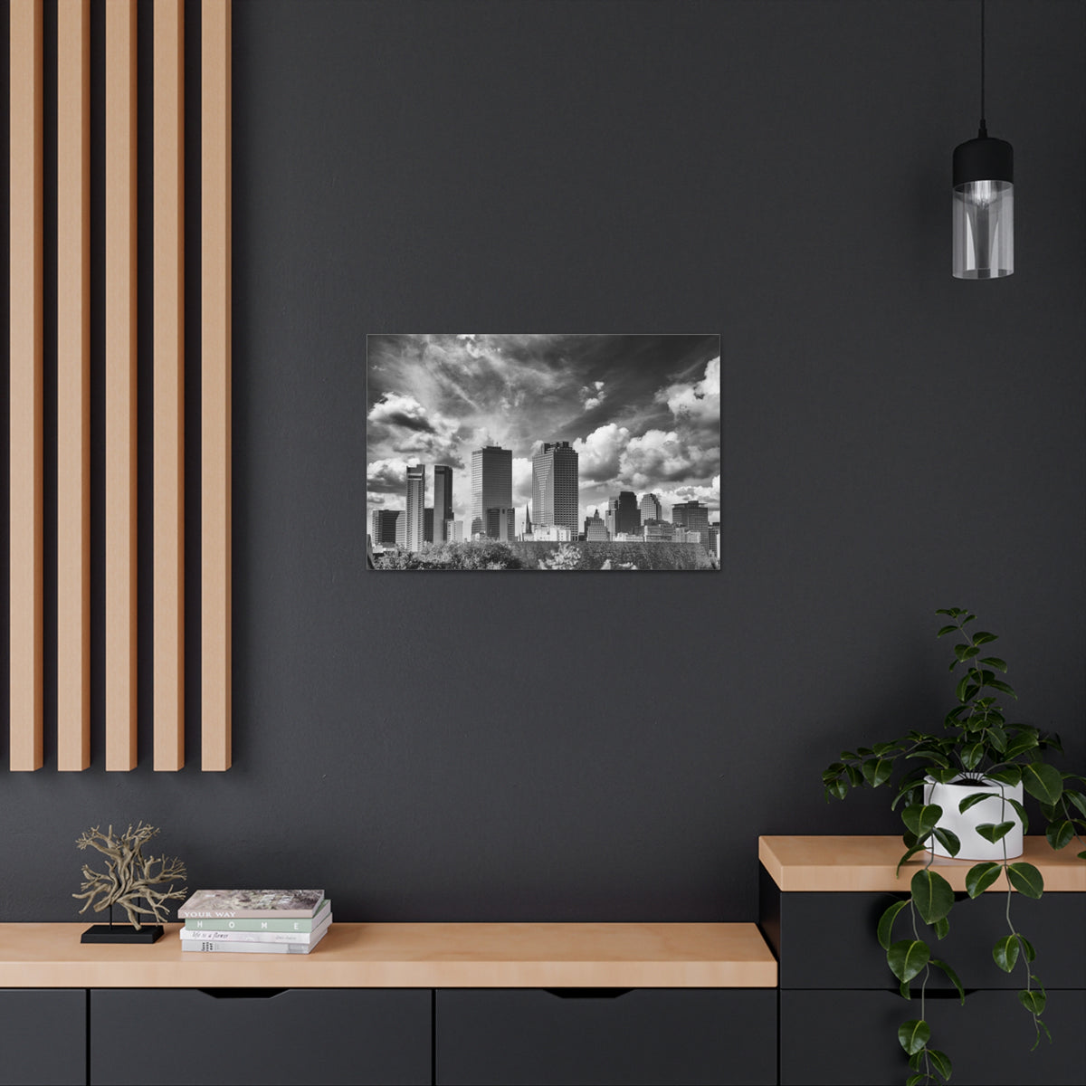 New Orleans Black And White Skyline Canvas Artwork High-Quality Breathtaking Stunning Cityscape for Home Decor Ready to Hang-Express Your Love Gifts