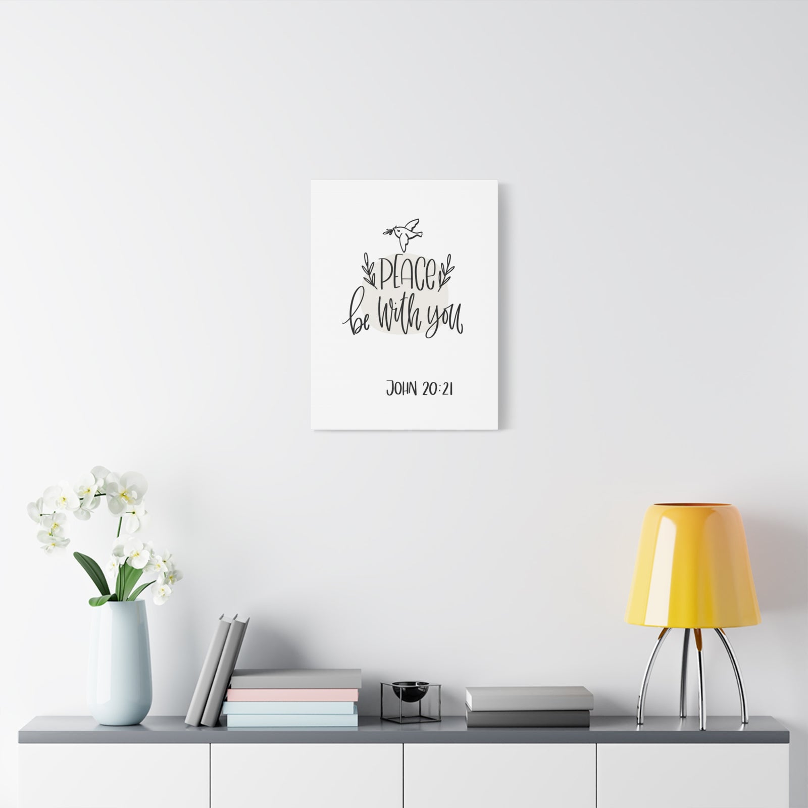 Scripture Canvas Peace Be With You John 20:21 Christian Wall Art Bible Verse Print Ready To Hang-Express Your Love Gifts