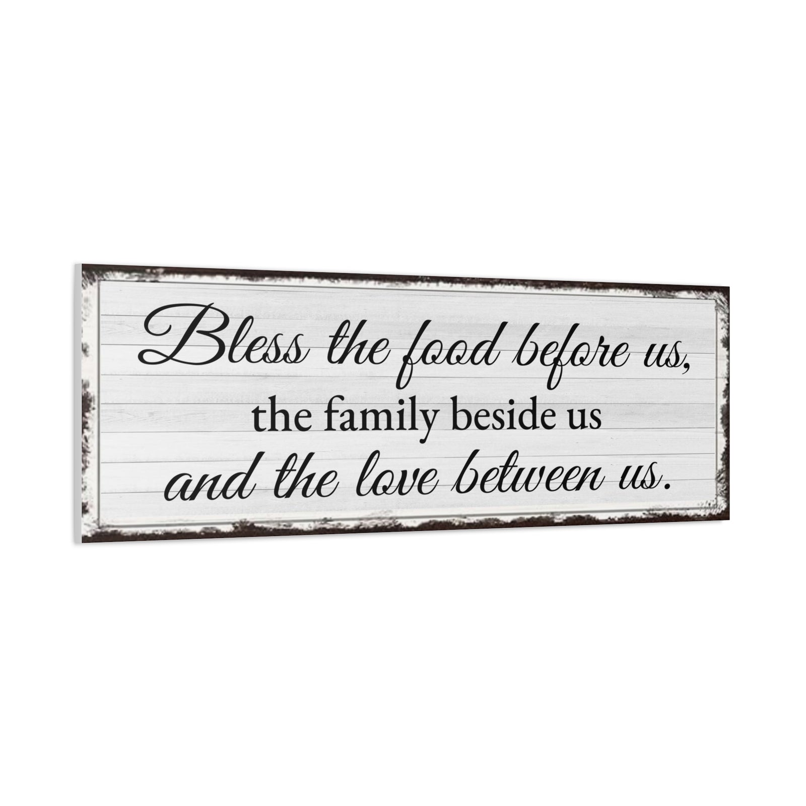 Scripture Walls Bless The Food White Bible Verse Canvas Christian Wall Art Ready to Hang Unframed-Express Your Love Gifts