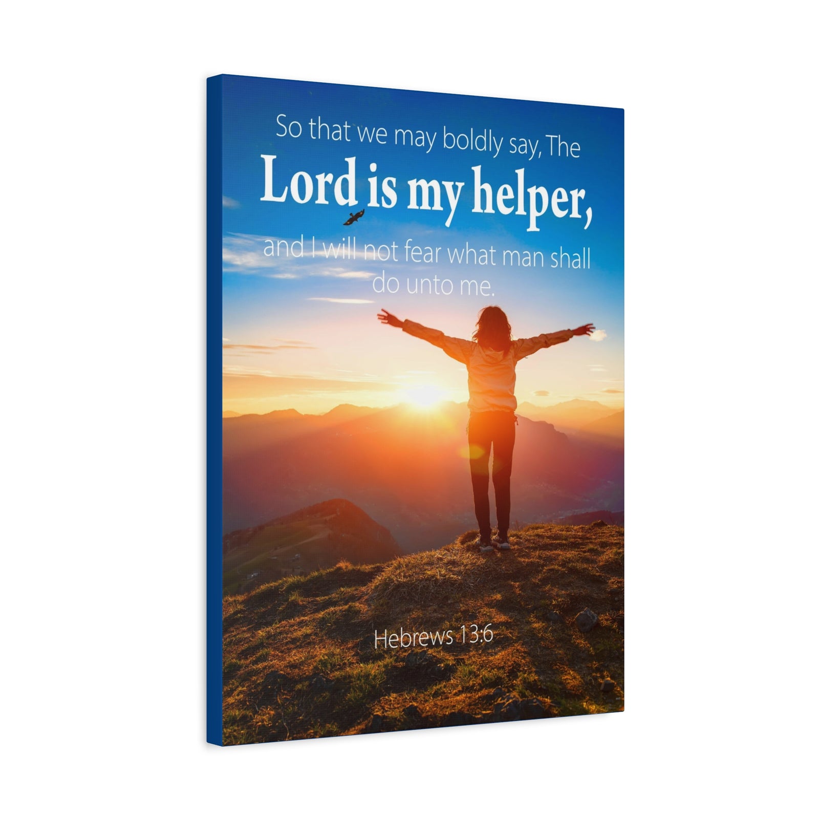 Scripture Walls Lord is My Helper Hebrews 13:6 Bible Verse Canvas Christian Wall Art Ready to Hang Unframed-Express Your Love Gifts