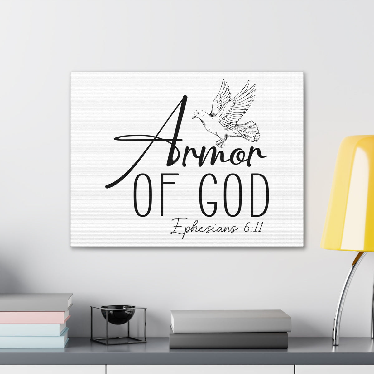 Scripture Walls Ephesians 6:11 Armor of God Bird Bible Verse Canvas Christian Wall Art Ready to Hang Unframed-Express Your Love Gifts