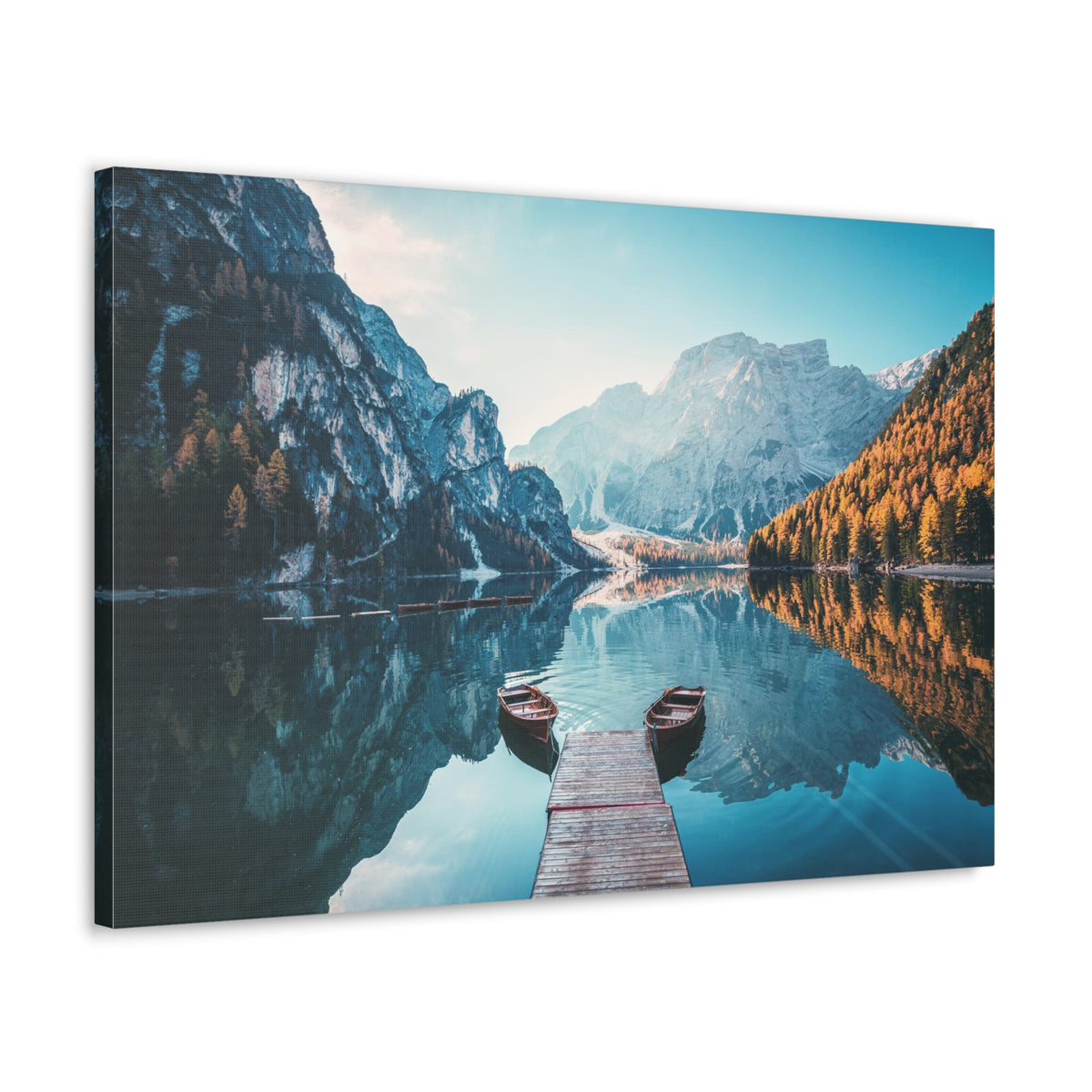 Mountain Valley Clear Lake Nature Wilderness Photography Canvas Wall Art for Home Decor Ready-to-Hang-Express Your Love Gifts