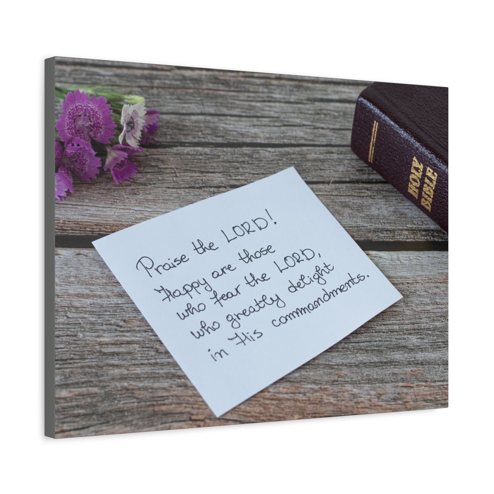Scripture Canvas Praise The Lord Psalm 119:47 Wood Christian Wall Art Bible Verse Print Ready to Hang-Express Your Love Gifts