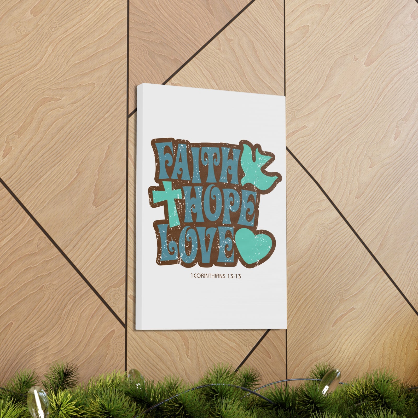 Scripture Walls Faith Hope Love 1 Corinthians 13:13 Bible Verse Canvas Christian Wall Art Ready To Hang-Express Your Love Gifts