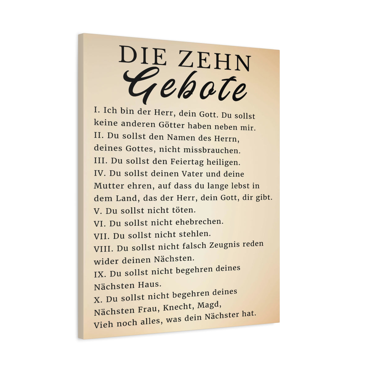 Scripture Walls Die Zehn Gebote 10 Commandments German Bible Verse Canvas Christian Wall Art Ready to Hang Unframed-Express Your Love Gifts