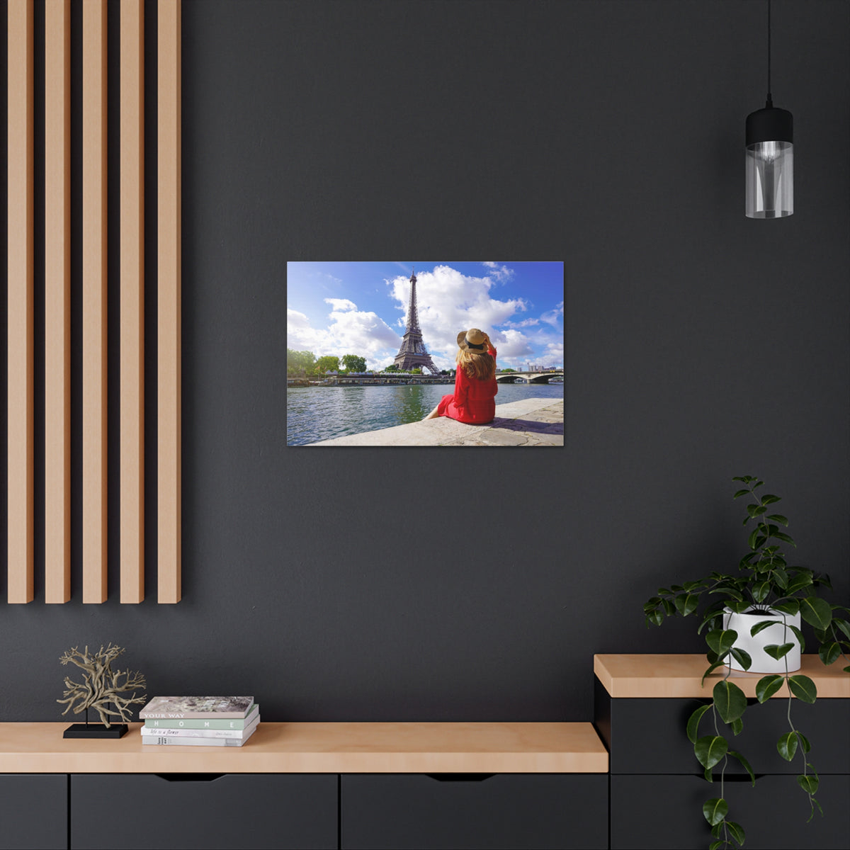 Eiffel Tower Sunrise Seine River Paris Skyline Canvas Artwork High-Quality Breathtaking Stunning Cityscape for Home Decor Ready to Hang-Express Your Love Gifts