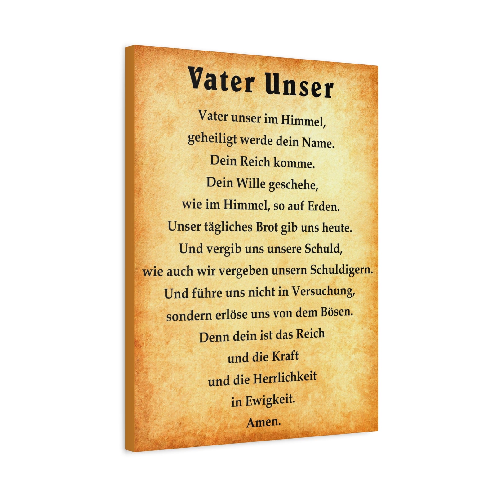 Scripture Walls Lord's Prayer Vater Unser German Gold Bible Verse Canvas Christian Wall Art Ready to Hang Unframed-Express Your Love Gifts