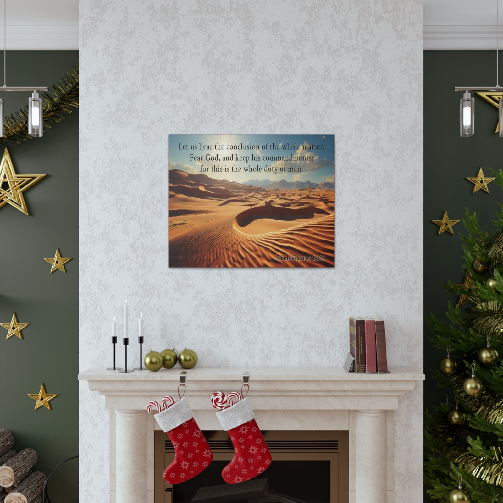 Scripture Walls Ecclesiastes 12:13 Desert Bible Verse Canvas Christian Wall Art Ready to Hang Unframed-Express Your Love Gifts