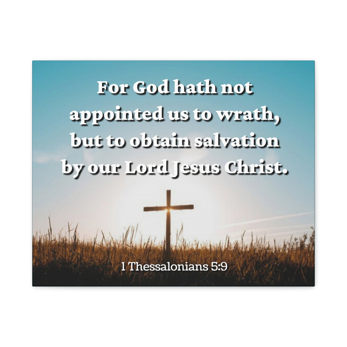 Scripture Canvas To Obtain Salvation 1 Thessalonians 5:9 Christian Wall Art Bible Verse Print Ready to Hang-Express Your Love Gifts