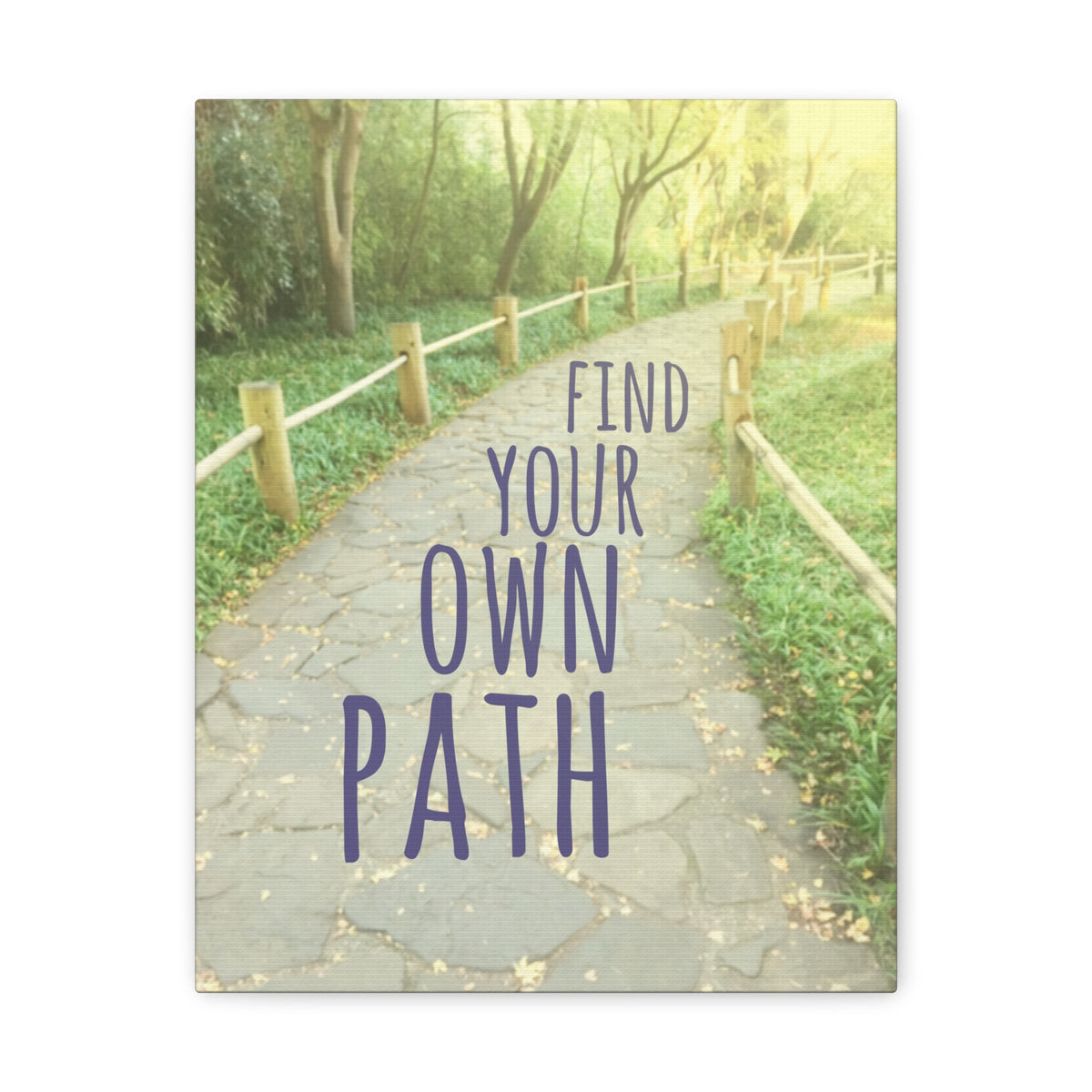 Inspirational Quote Canvas Find Your Own Path Motivational Print Ready to Hang Artwork-Express Your Love Gifts