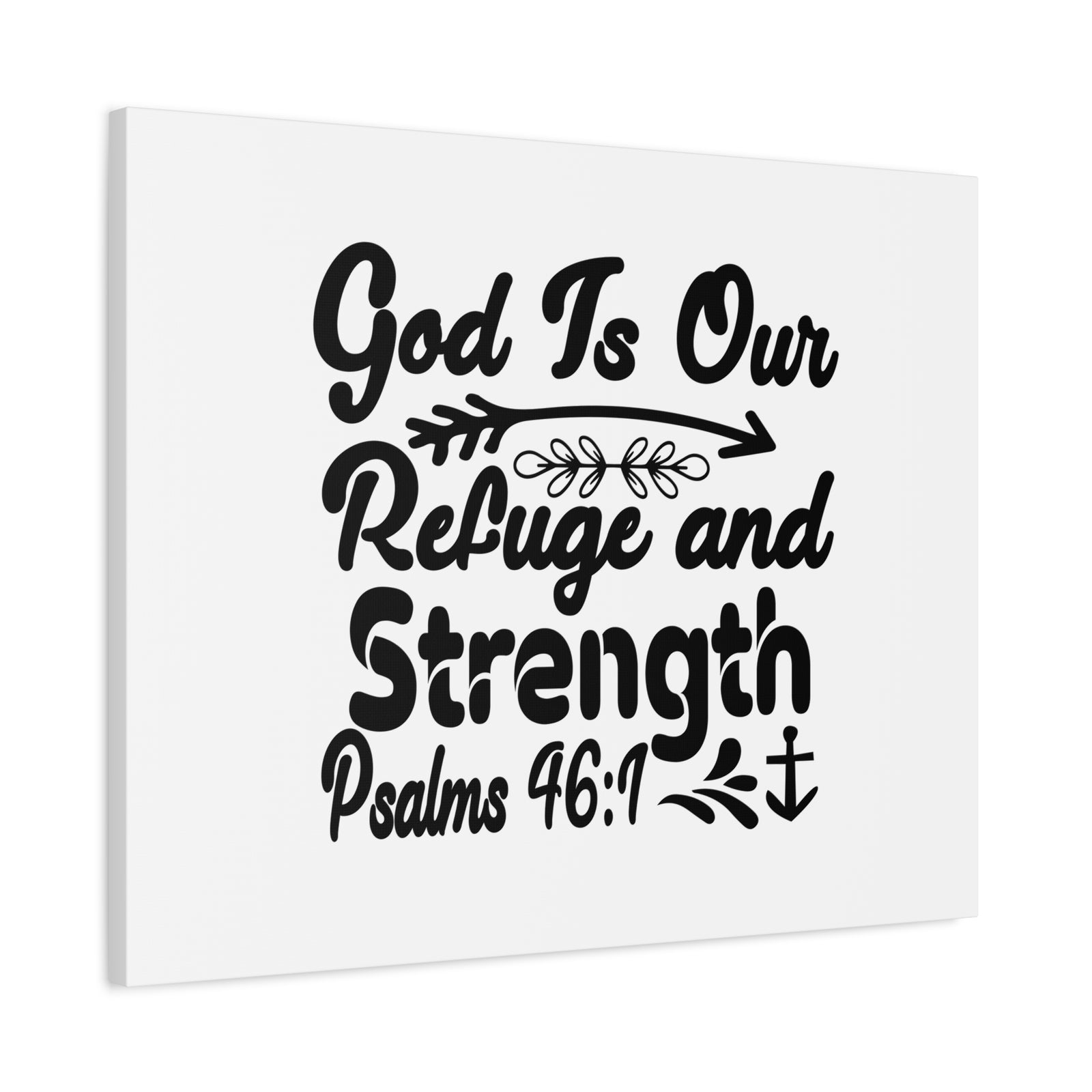 Scripture Canvas God Is Our Refuge And Strength Psalms 46:1 Christian Wall Art Bible Verse Print Ready to Hang-Express Your Love Gifts
