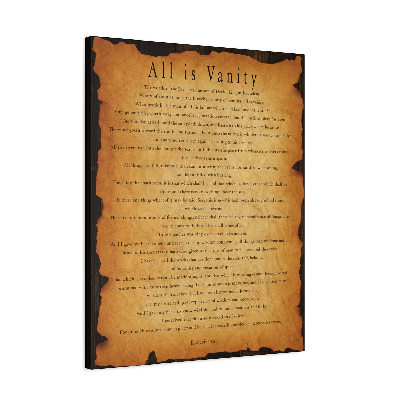 Scripture Walls All is Vanity Ecclesiastes 1 Bible Verse Canvas Christian Wall Art Ready to Hang-Express Your Love Gifts