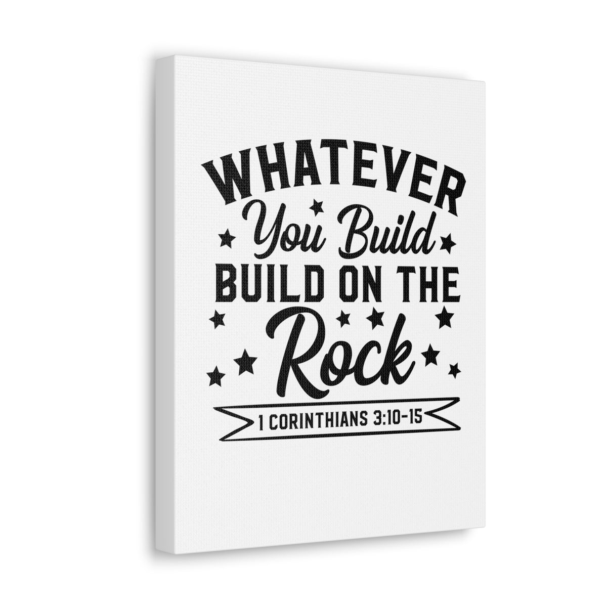 Scripture Walls 1 Corinthians 3:10-15 Build on The Rock Bible Verse Canvas Christian Wall Art Ready to Hang Unframed-Express Your Love Gifts