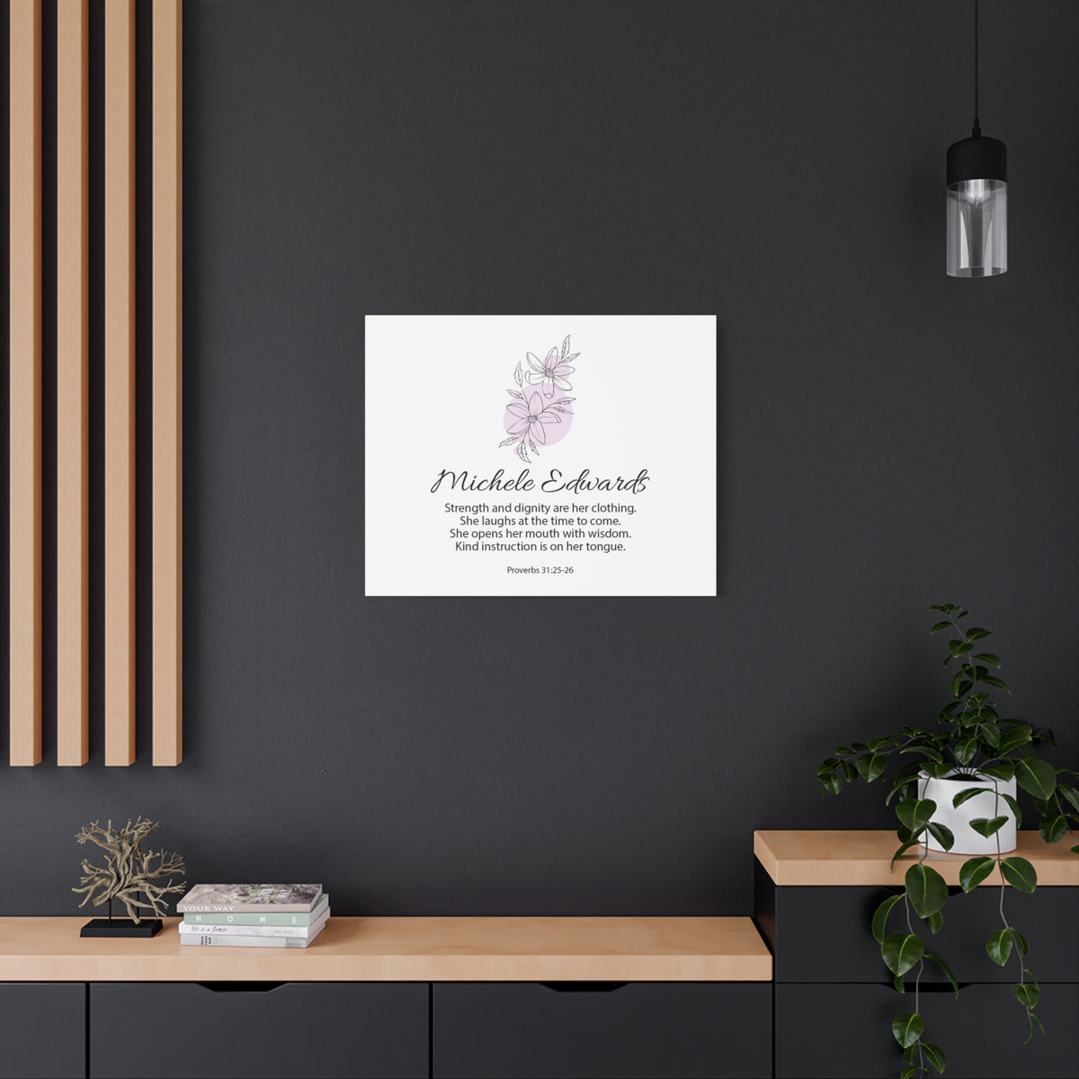 Personalized Proverbs 31:25-26 Canvas – Strength and Dignity – Custom Christian Wall Art-Express Your Love Gifts
