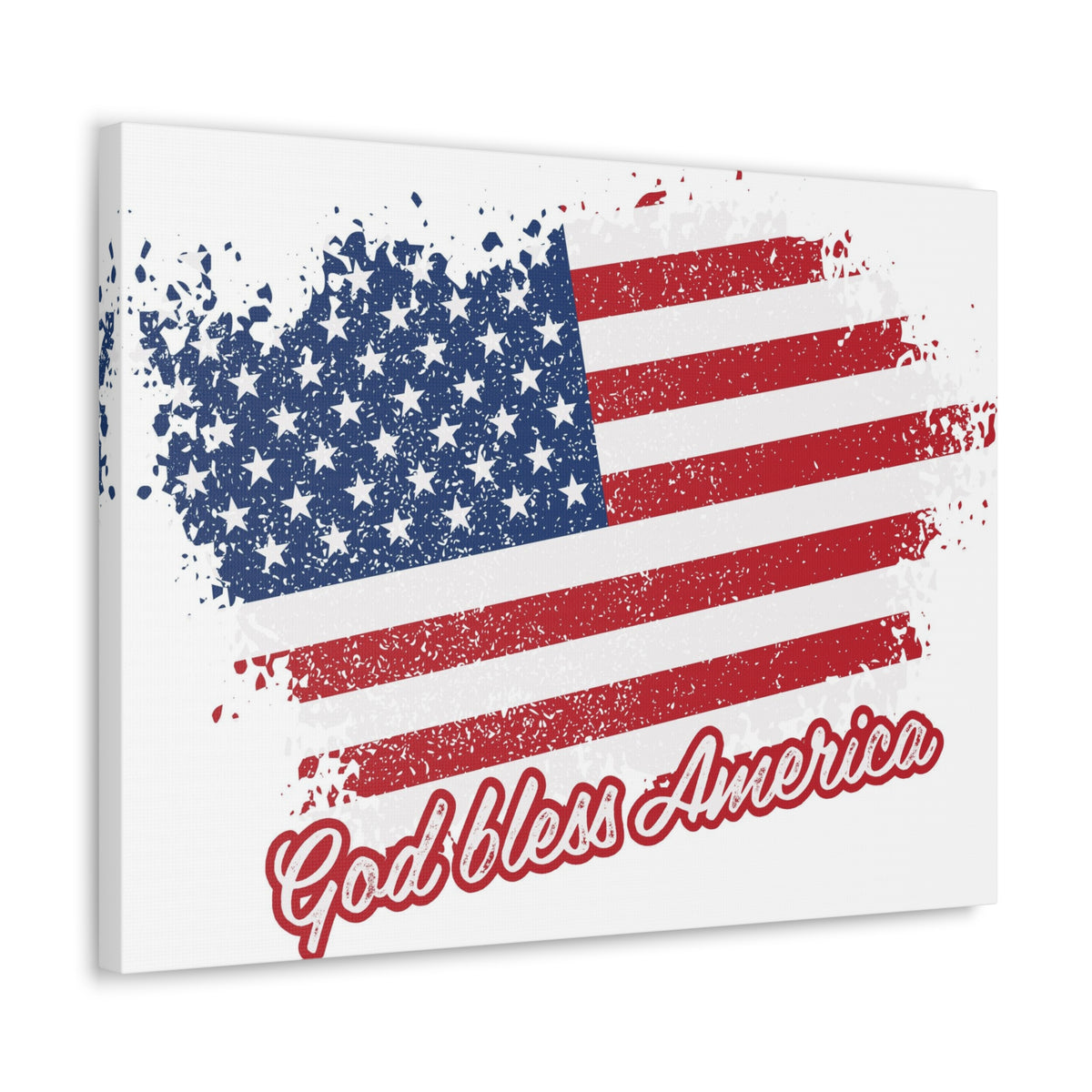 God Bless America On White Background Canvas Wall Art for Home Decor Ready-to-Hang-Express Your Love Gifts