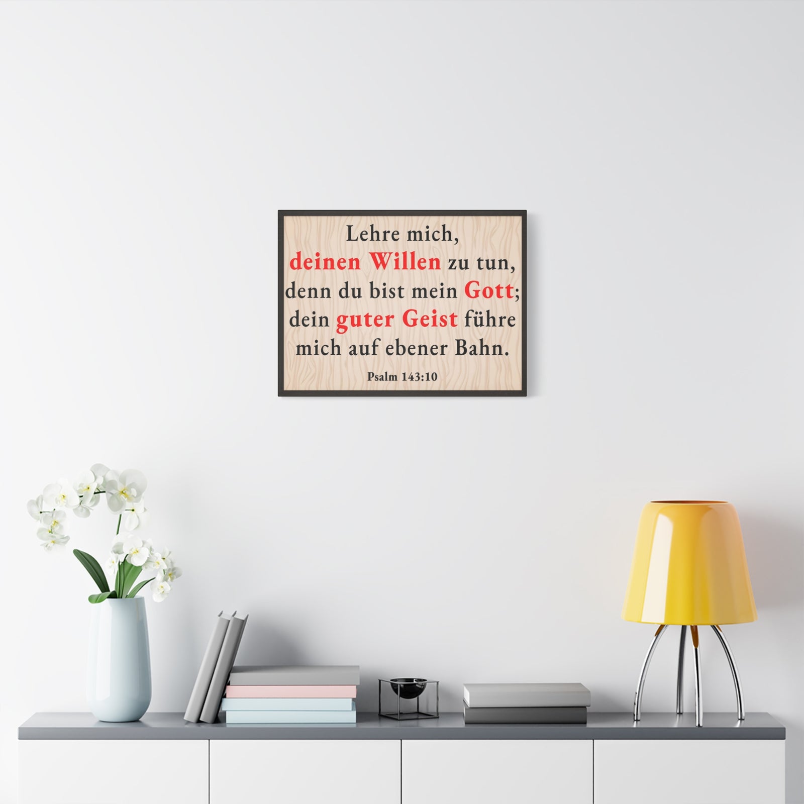 Scripture Walls Psalm 143:10 Doing Your Will German Bible Verse Canvas Christian Wall Art Ready to Hang Unframed-Express Your Love Gifts