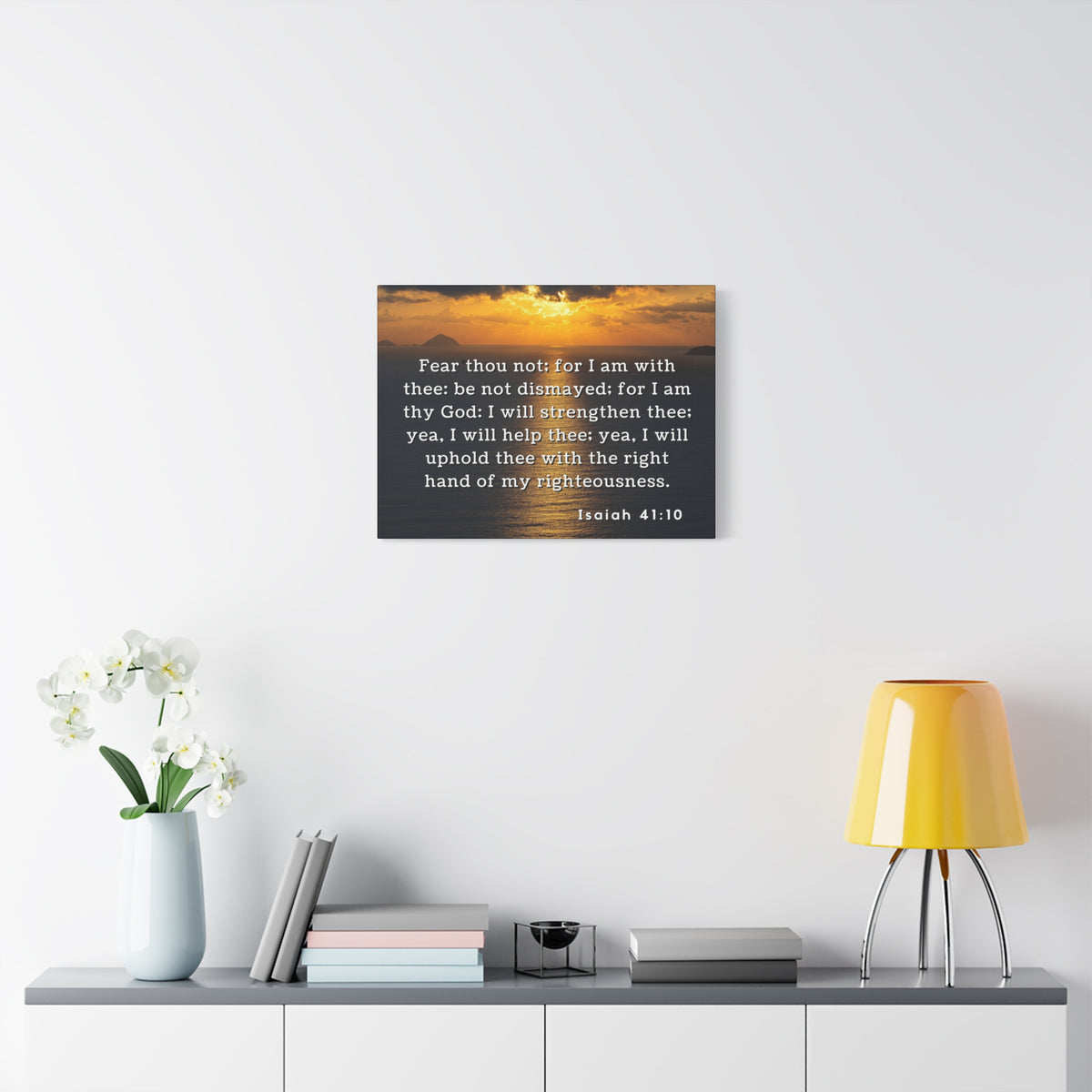 Scripture Walls Fear Thou Not Isaiah 41:10 Bible Verse Canvas Christian Wall Art Ready to Hang-Express Your Love Gifts