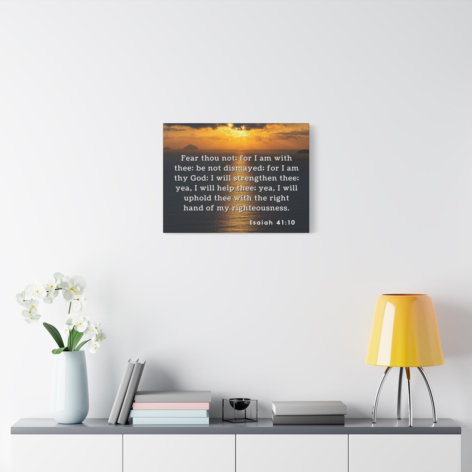 Scripture Walls Fear Thou Not Isaiah 41:10 Bible Verse Canvas Christian Wall Art Ready to Hang-Express Your Love Gifts