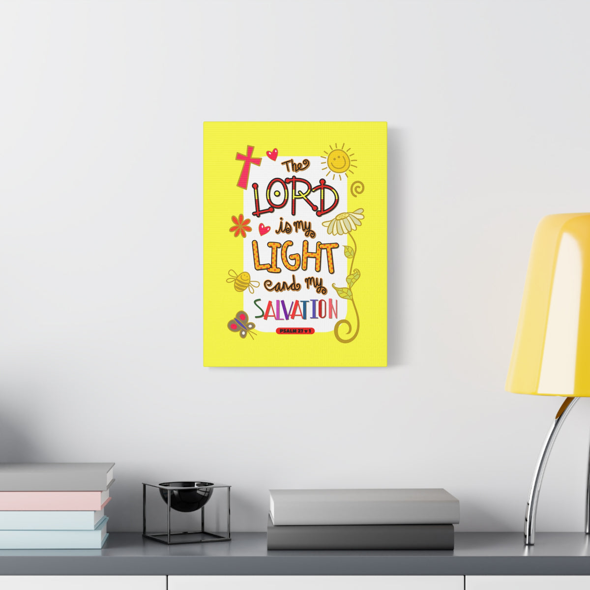 Scripture Walls Lord Is My Light Psalm 27:1 Bible Verse Canvas Christian Wall Art Ready to Hang-Express Your Love Gifts
