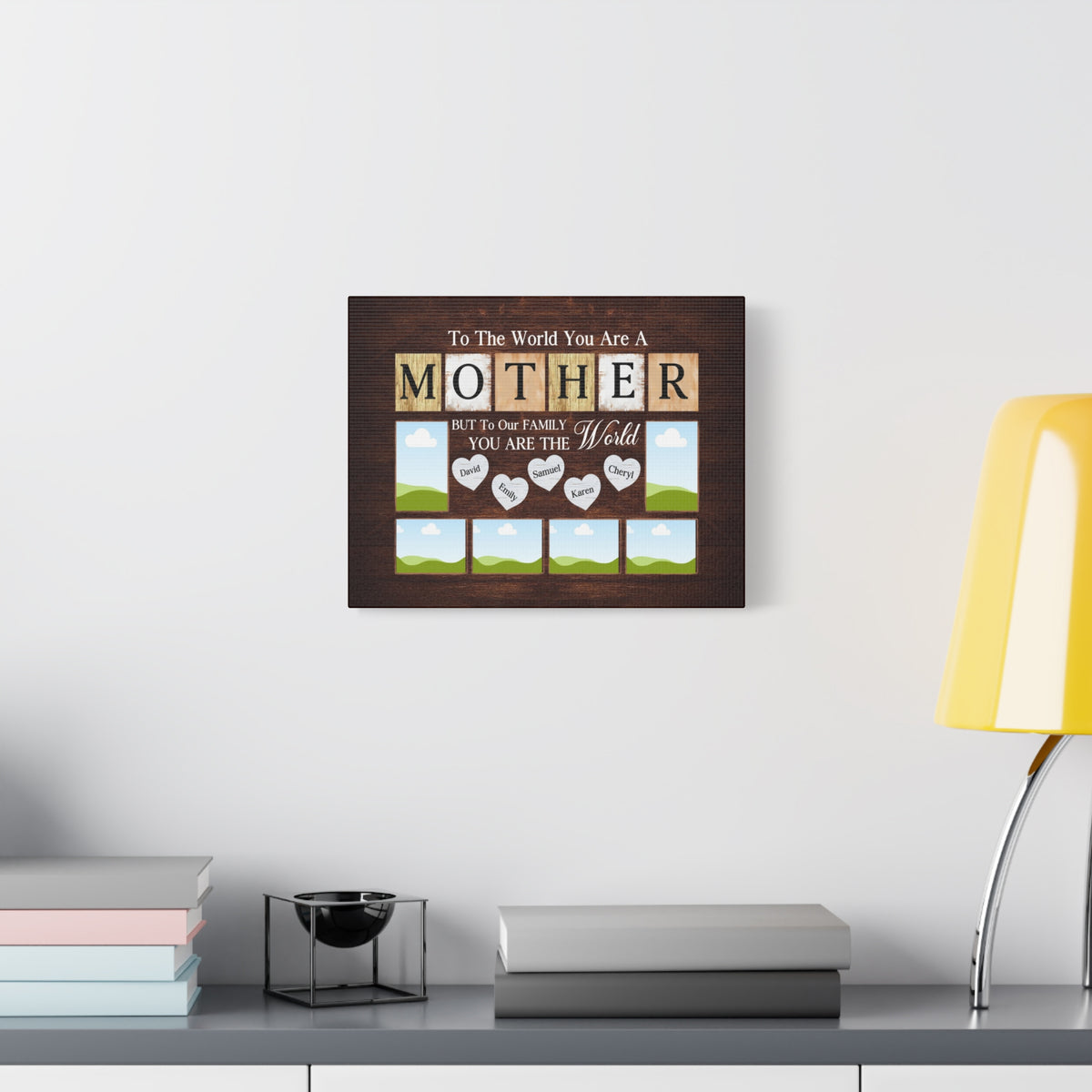 Personalized Mother Family Photo Canvas – “To The World You Are A Mother”-Express Your Love Gifts