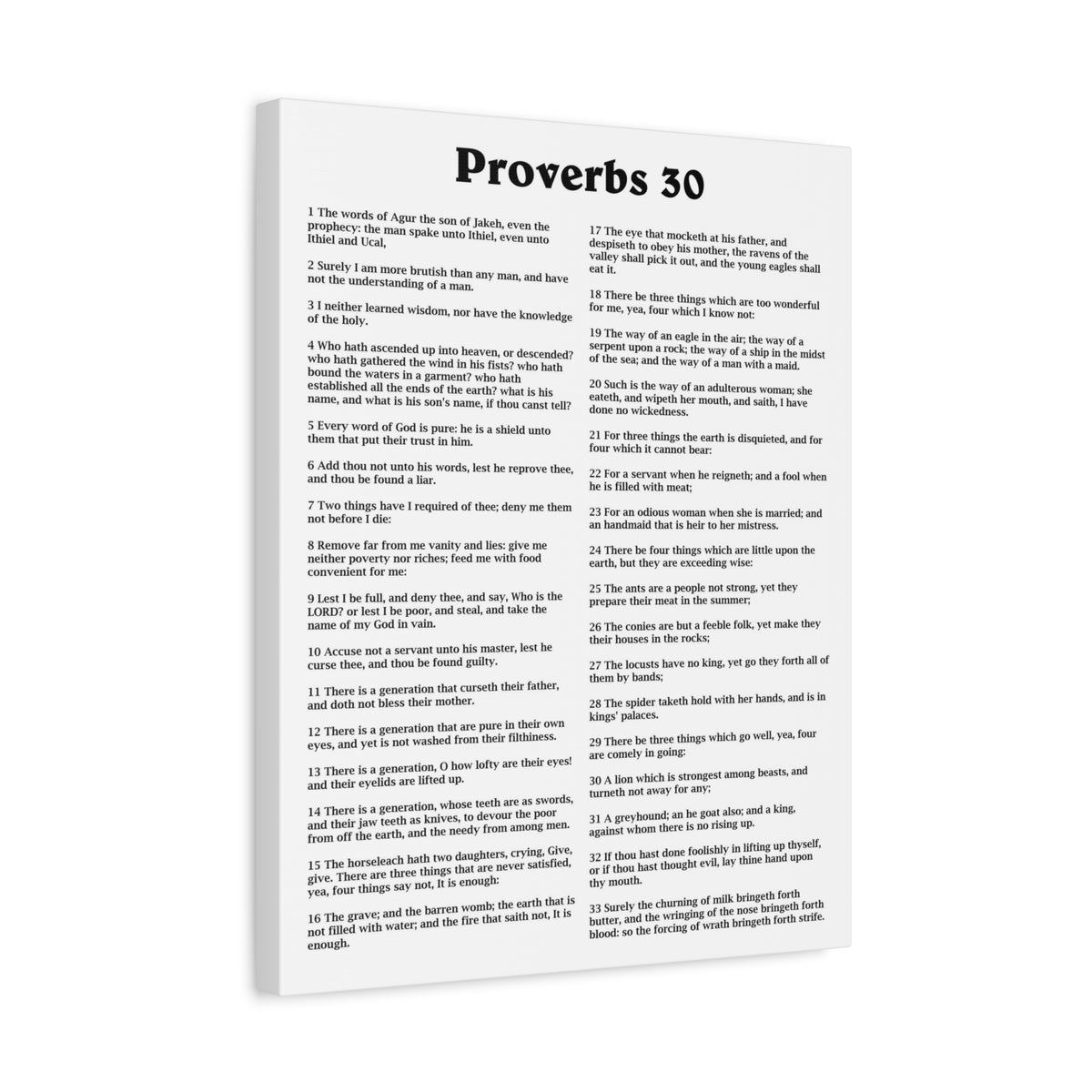 Scripture Walls Proverbs Chapter 30 White Bible Canvas Christian Wall Art Ready to Hang Unframed-Express Your Love Gifts
