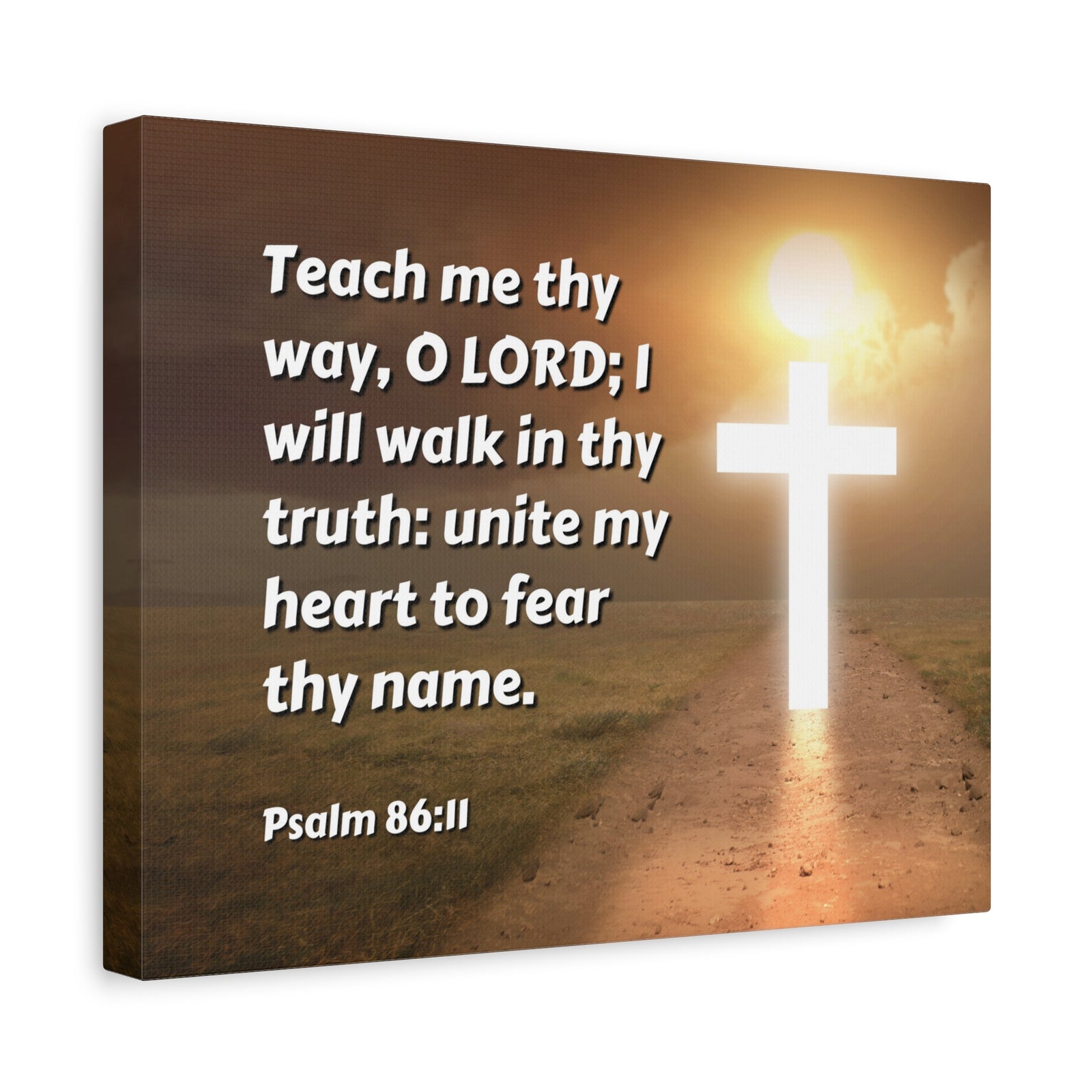 Scripture Canvas Unite My Heart Psalm 86:11 Christian Wall Art Bible Verse Print Ready to Hang-Express Your Love Gifts