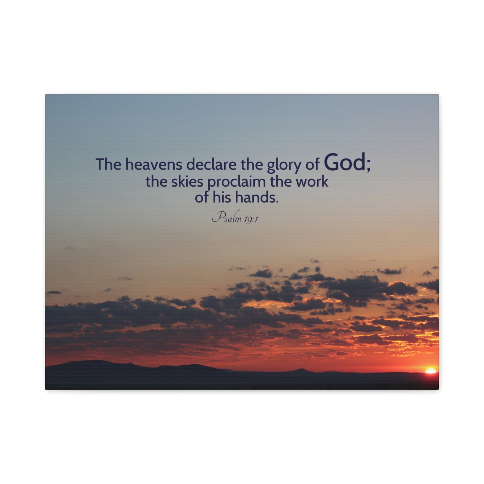 Scripture Canvas The Heavens Declare Psalm 19:1 Christian Wall Art Bible Verse Print Ready to Hang-Express Your Love Gifts