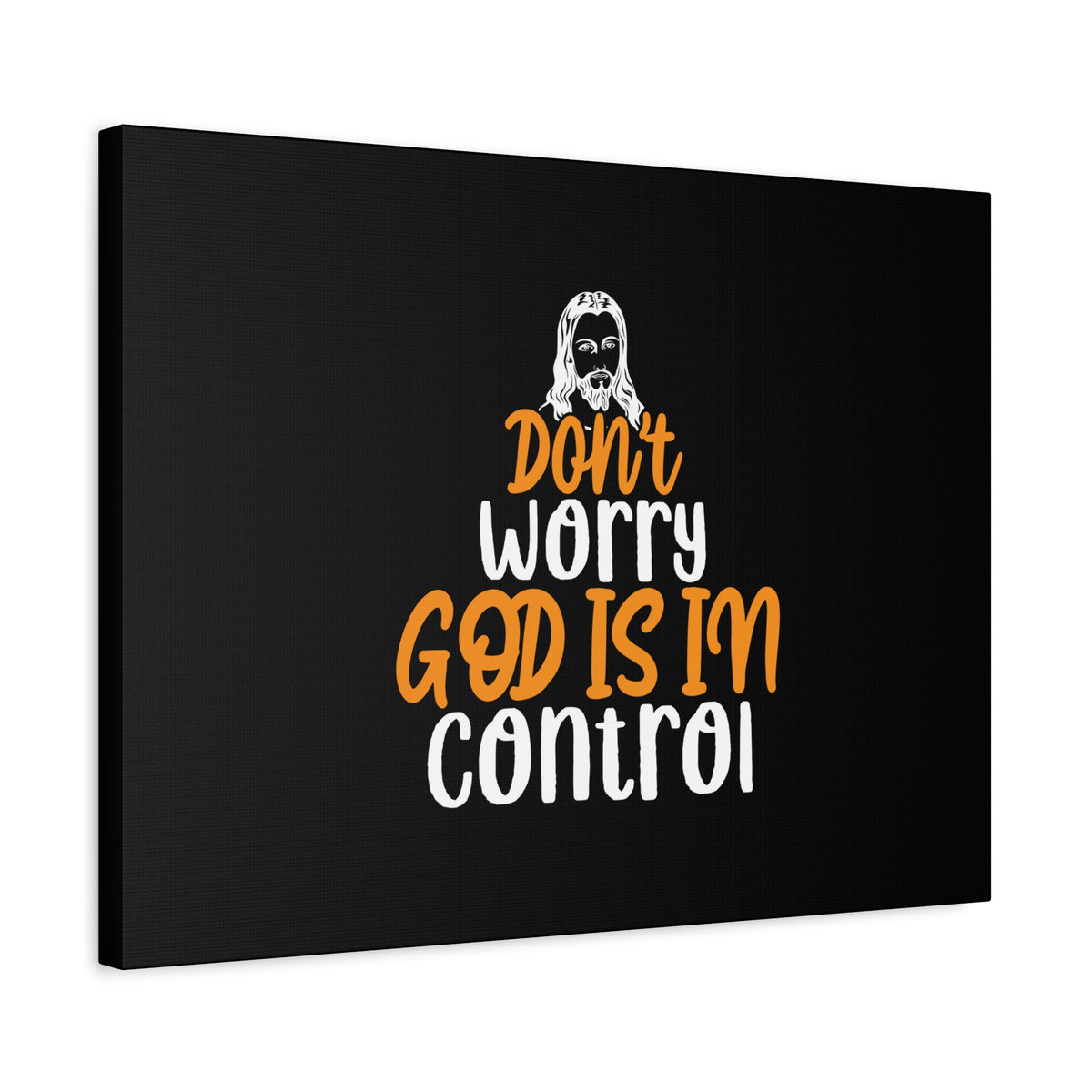 Scripture Canvas God Is In Control Psalm 118:6 Black Christian Wall Art Bible Verse Print Ready to Hang-Express Your Love Gifts
