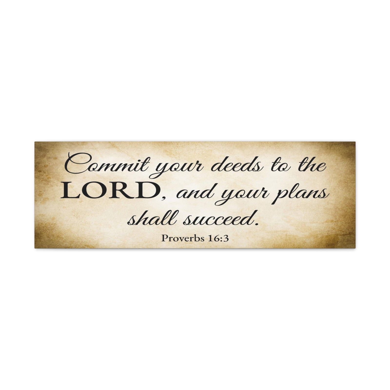 Scripture Walls Proverbs 16:3 Gold Bible Verse Canvas Christian Wall Art Ready to Hang Unframed-Express Your Love Gifts