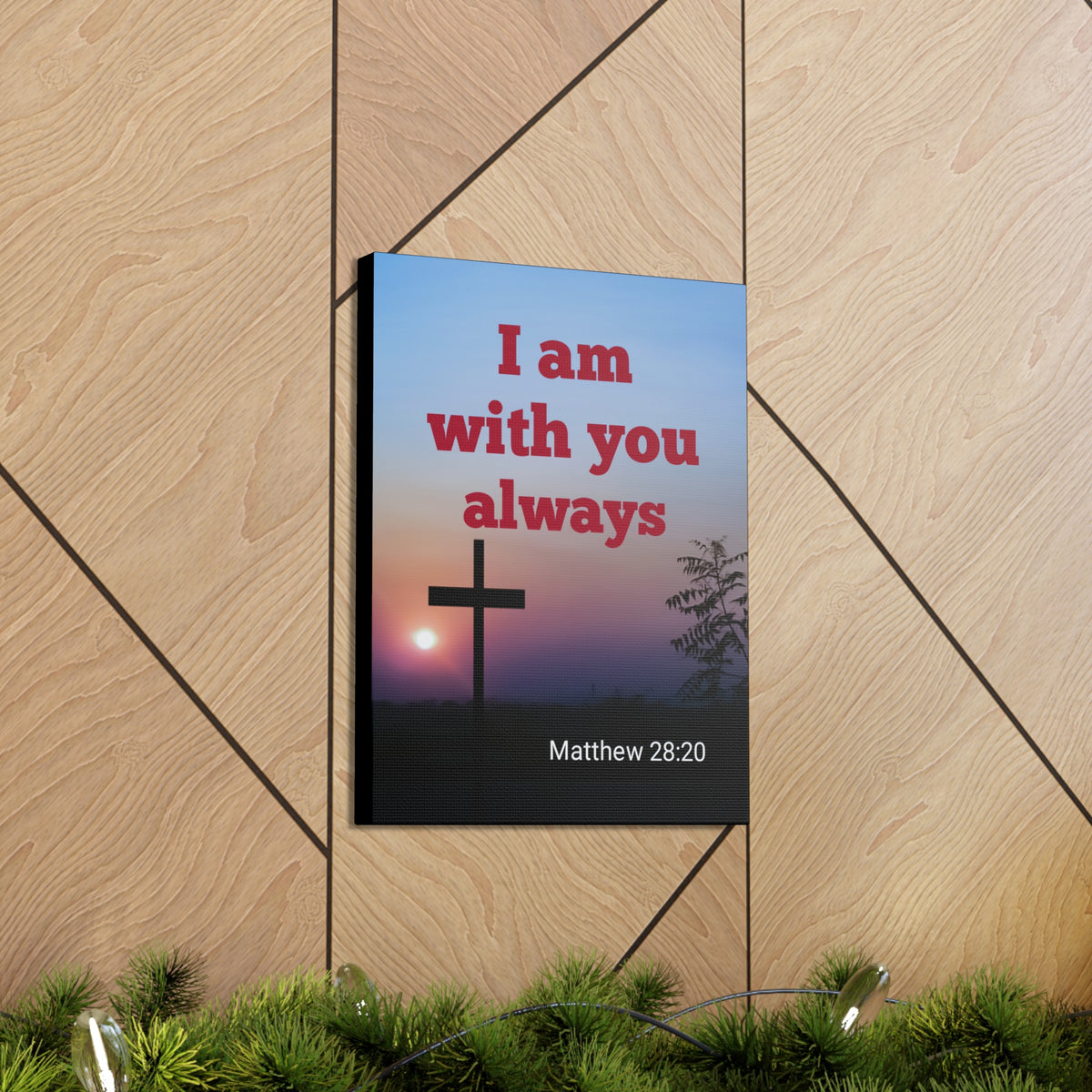 Scripture Walls With You Always Mathew 28:20 Bible Verse Canvas Christian Wall Art Ready to Hang-Express Your Love Gifts