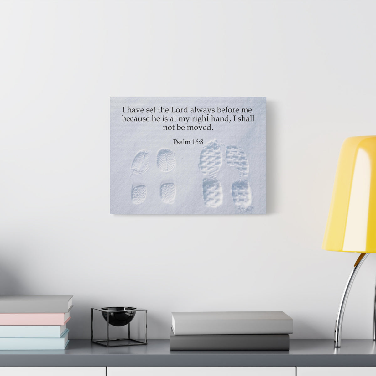 Scripture Canvas I Shall Not Be Moved Psalm 16:8 Christian Wall Art Bible Verse Print Ready to Hang-Express Your Love Gifts