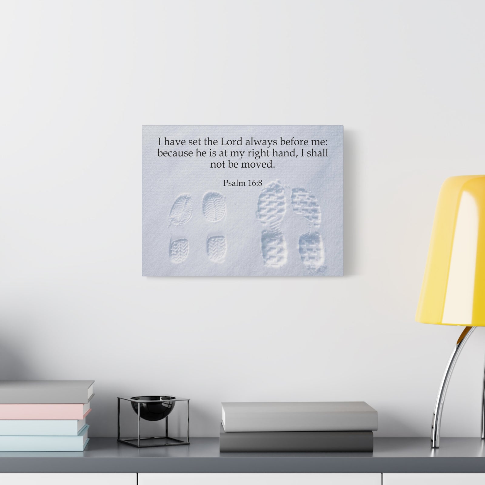 Scripture Canvas I Shall Not Be Moved Psalm 16:8 Christian Wall Art Bible Verse Print Ready to Hang-Express Your Love Gifts