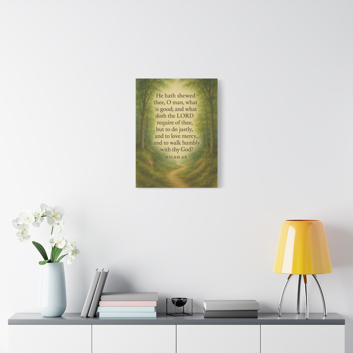 Bible Verse Canvas Micah 6:8 Christian Home Décor Wall Art Scripture Ready to Hang Faith Print-Express Your Love Gifts
