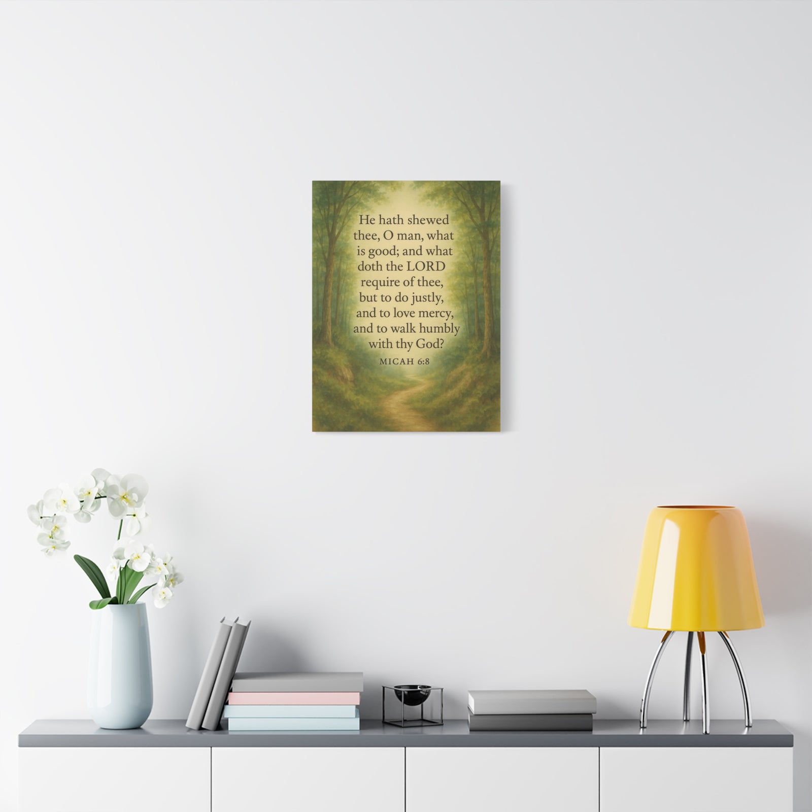 Bible Verse Canvas Micah 6:8 Christian Home Décor Wall Art Scripture Ready to Hang Faith Print-Express Your Love Gifts