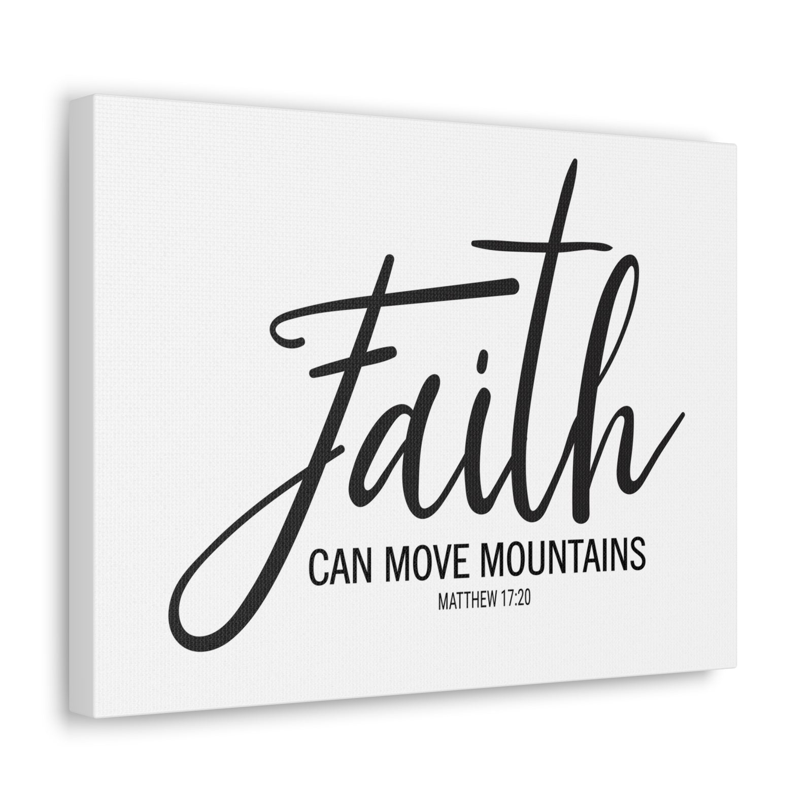 Scripture Canvas Faith Can Move Mountains Matthew 17:20 Christian Wall Art Bible Verse Print Ready To Hang-Express Your Love Gifts