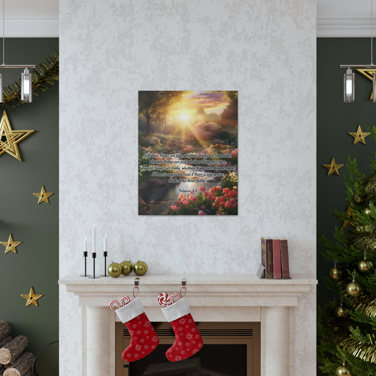 Scripture Walls Whatever Things Philippians 4:8 Christian Wall Art Print Ready to Hang Unframed-Express Your Love Gifts