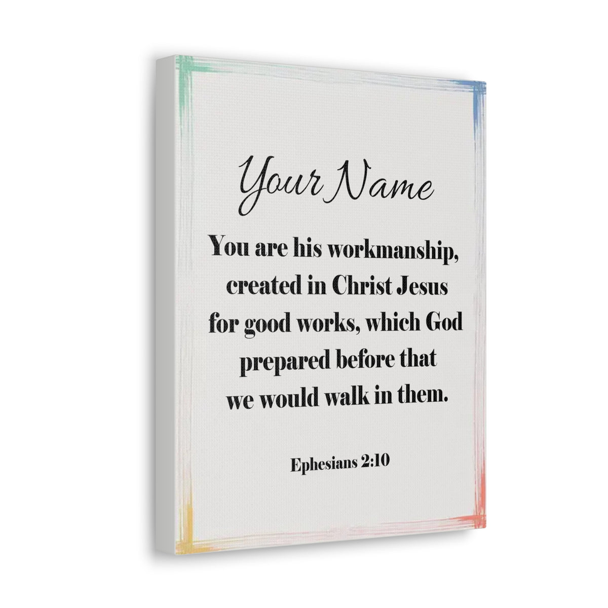 Scripture Walls Personalized Ephesians 2:10 Bible Chapter Canvas Christian Wall Art Ready to Hang-Express Your Love Gifts