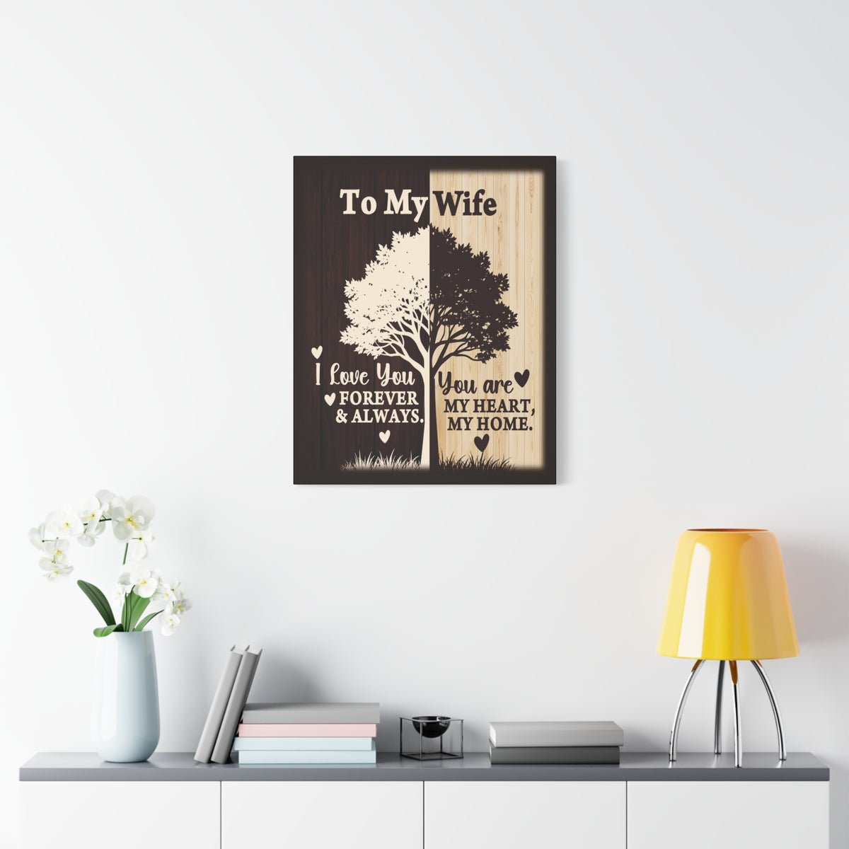 To My Wife Heart and Home Canvas Wall Art - A Timeless Gift of Love-Express Your Love Gifts