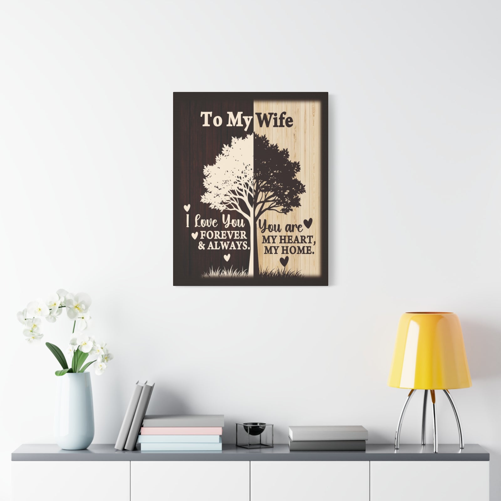 To My Wife Heart and Home Canvas Wall Art - A Timeless Gift of Love-Express Your Love Gifts