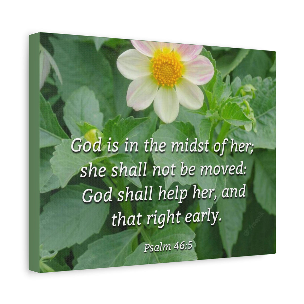 Scripture Canvas God Shall Help Her Psalm 46:5 Christian Wall Art Bible Verse Print Ready to Hang-Express Your Love Gifts